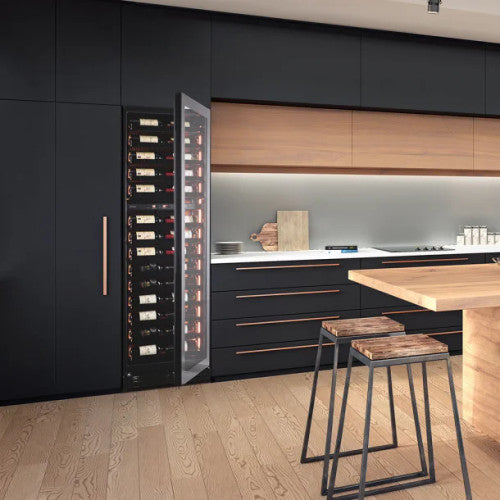 Pevino Imperial 54 Bottle Dual Zone Freestanding/Built In Premium Wine Cooler - Black