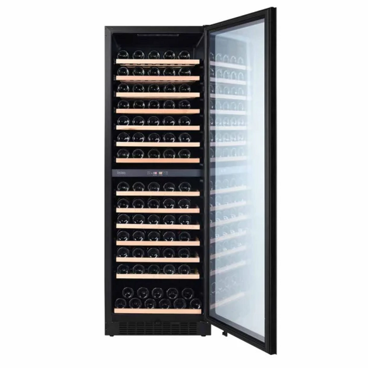 Pevino Noble 141 Bottle Single Zone Freestanding / Built-In Premium Wine Cooler – Black