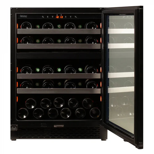 Pevino Majestic 39 Bottle Dual Zone Freestanding / Built-In Premium Wine Cooler – Black